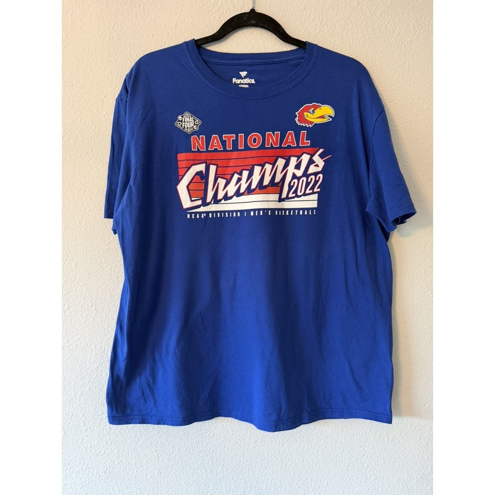 Fanatics 2022 Kansas Jayhawks Mens Basketball National Champions Shirt Unisex XL
